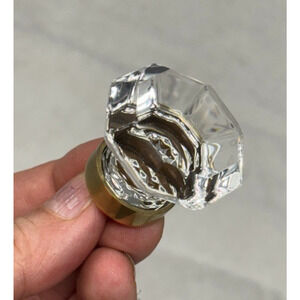 Emtek 86571US7 Old Town Glass Cabinet Knob 1-1/4" Geometric French Antique Set 5